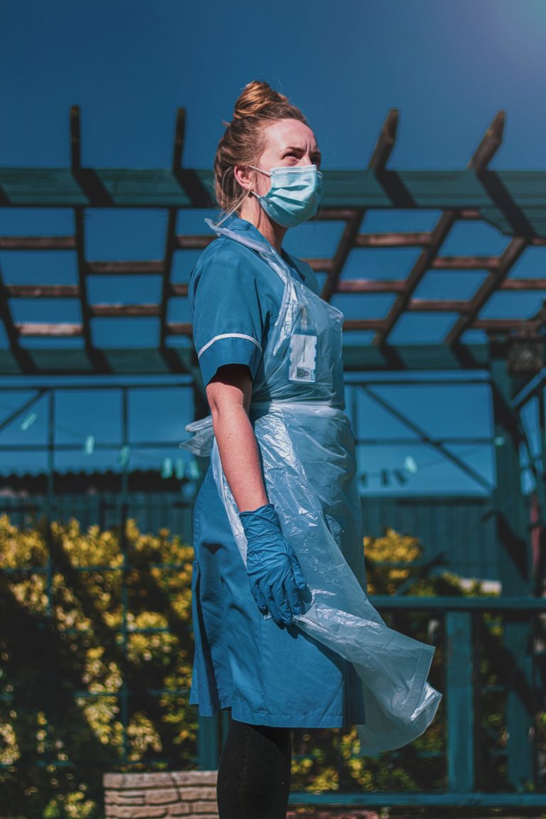 a person in a mask