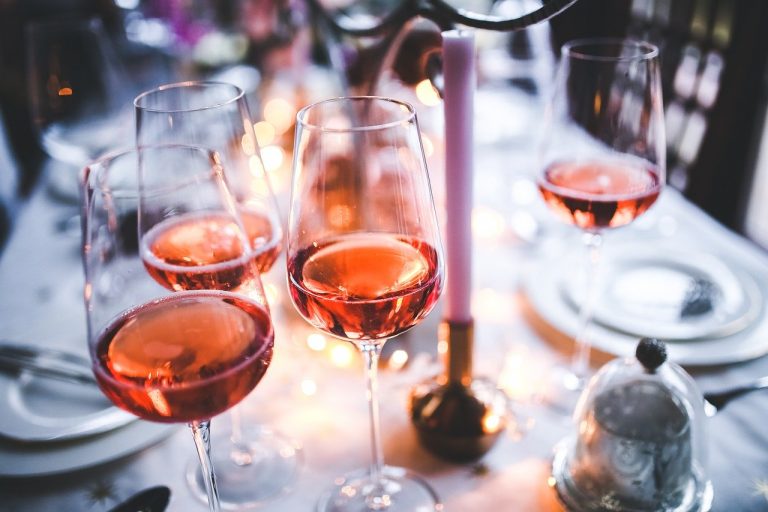a group of wine glasses