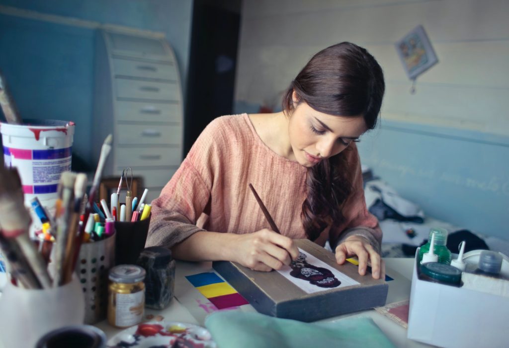 a person sitting at a desk