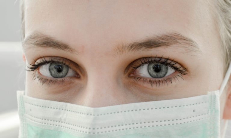 a close up of a woman's face