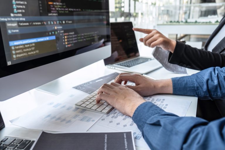a man working on a laptop