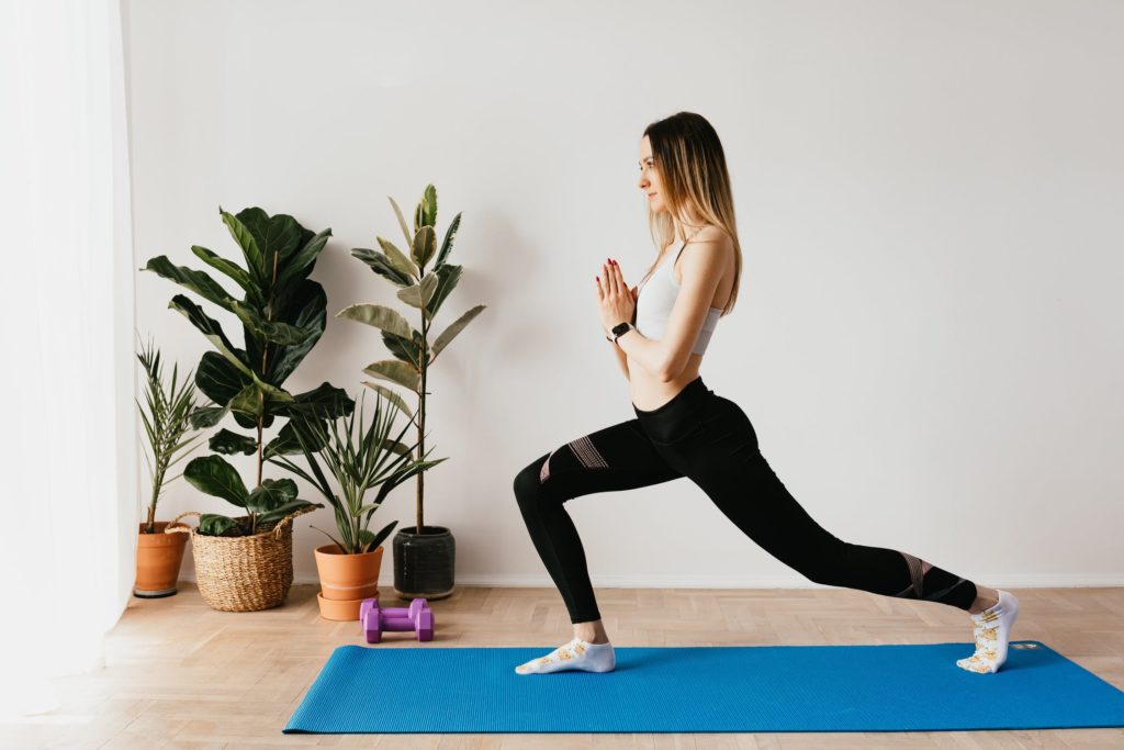 a person doing yoga