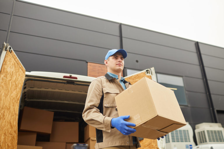 Man unloading the van